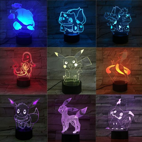 Pokémon 3D LED Night Light:Pikachu/Eevee Charizard/Jigglypuff