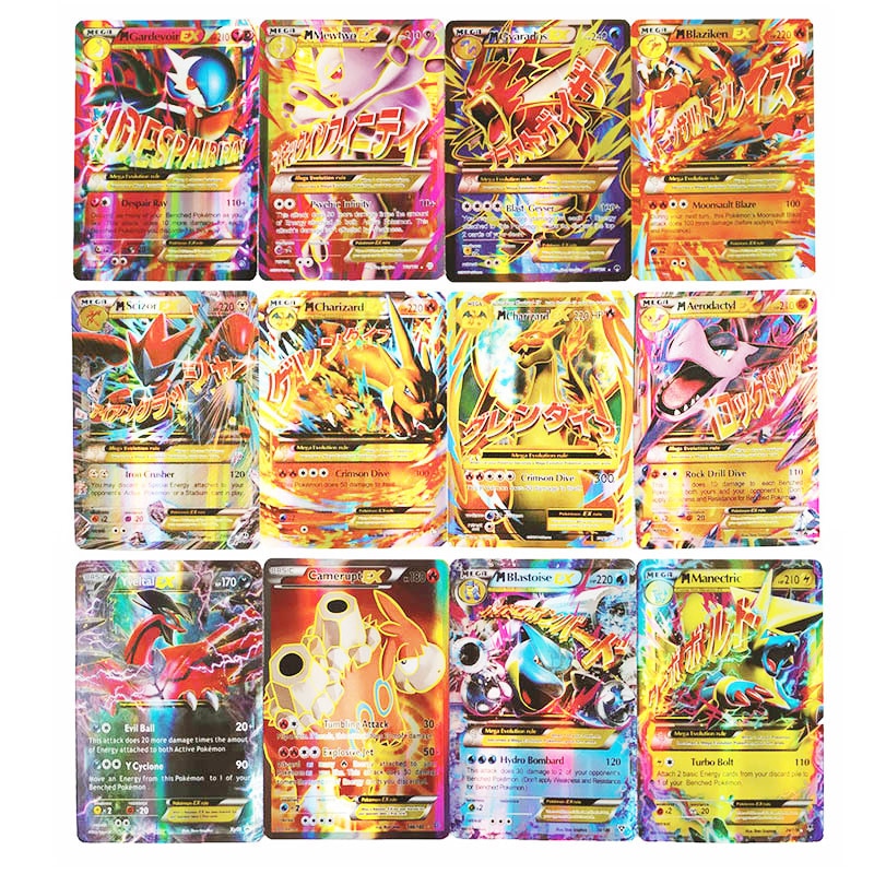 Takara Tomy Pokemon Shining Cards 100/200/300pcs GX MEGA Game Battle pokemon Cards Game Kids Birthday Gift