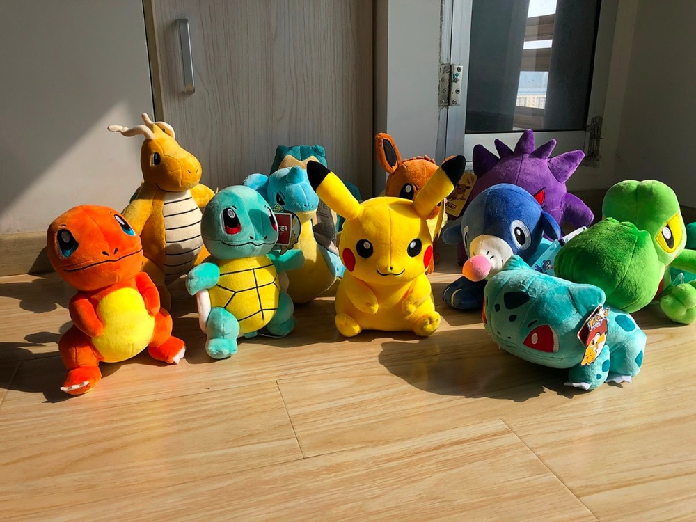 Pikachu Eevee Charmander Squirtle Bulbasaur anime stuffed plush doll Snorlax Mew Lapras Dragonite cute plush toy Kids gifts