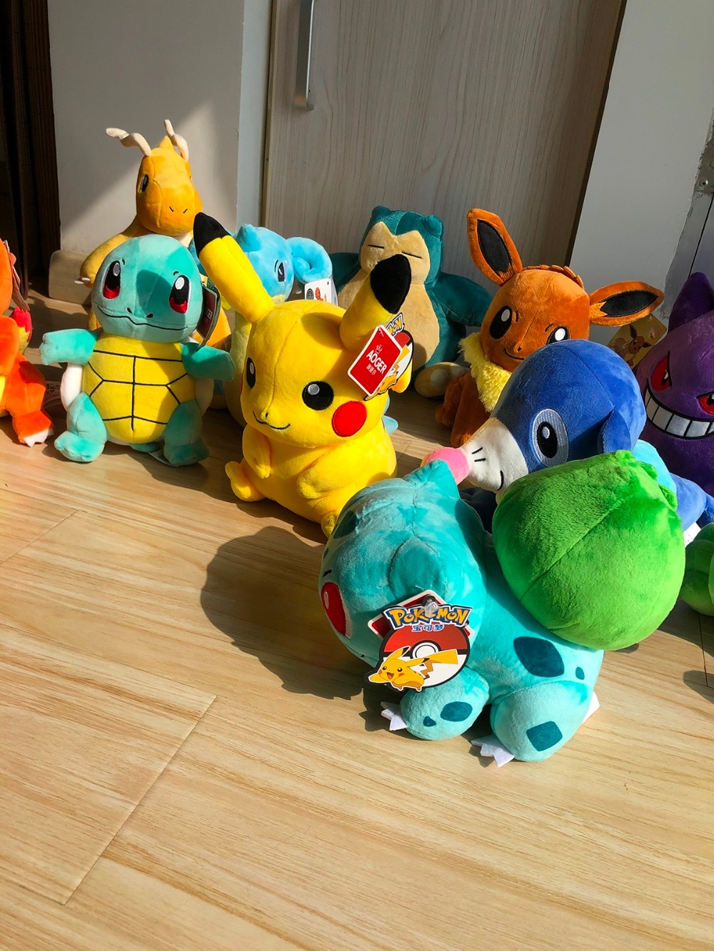 Pikachu Eevee Charmander Squirtle Bulbasaur anime stuffed plush doll Snorlax Mew Lapras Dragonite cute plush toy Kids gifts