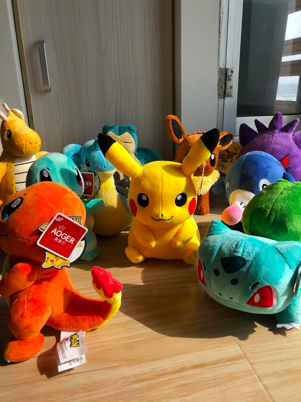 Pikachu Eevee Charmander Squirtle Bulbasaur anime stuffed plush doll Snorlax Mew Lapras Dragonite cute plush toy Kids gifts