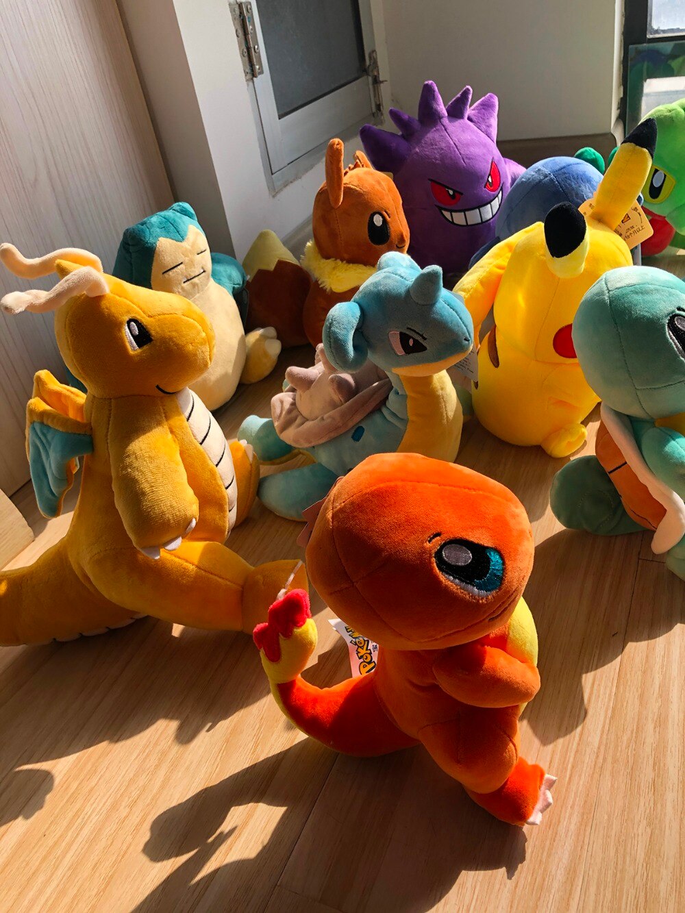 Pikachu Eevee Charmander Squirtle Bulbasaur anime stuffed plush doll Snorlax Mew Lapras Dragonite cute plush toy Kids gifts