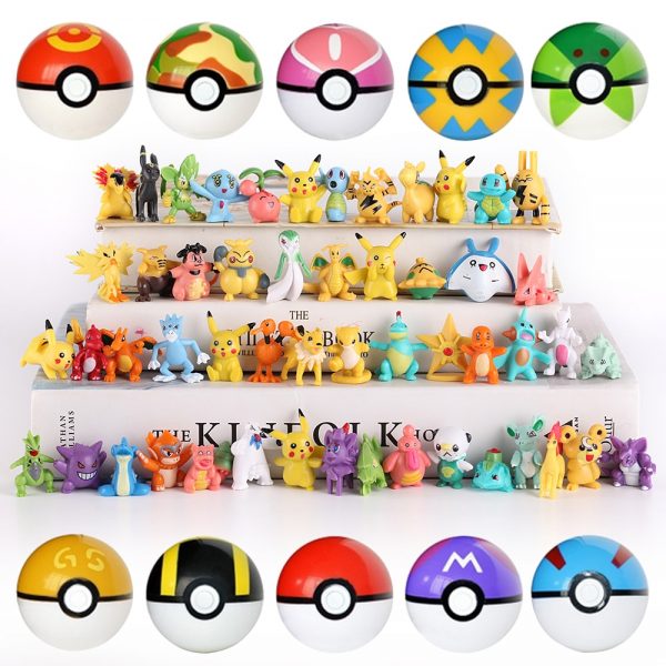 Pokemon Mini Action Figures Brinquedos Collection Toy Set - 0.8~1.2"(144PCS)